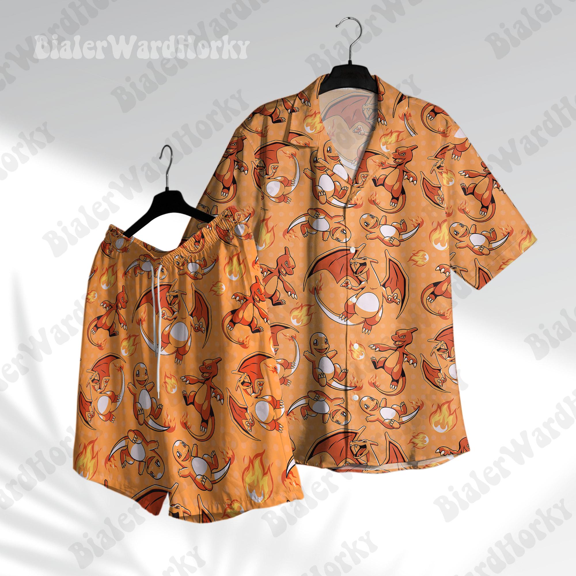 Anime Cosplay Pokemon - Camicia hawaiana Pokémon Charizard Charmeleon con
