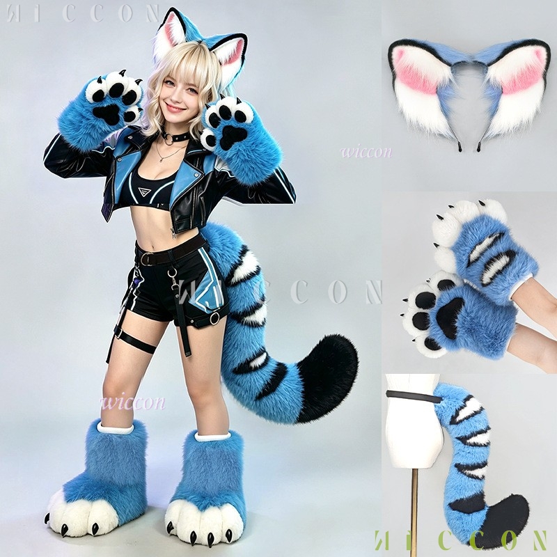 Convention Cosplay Anime - Set di orecchie e coda per