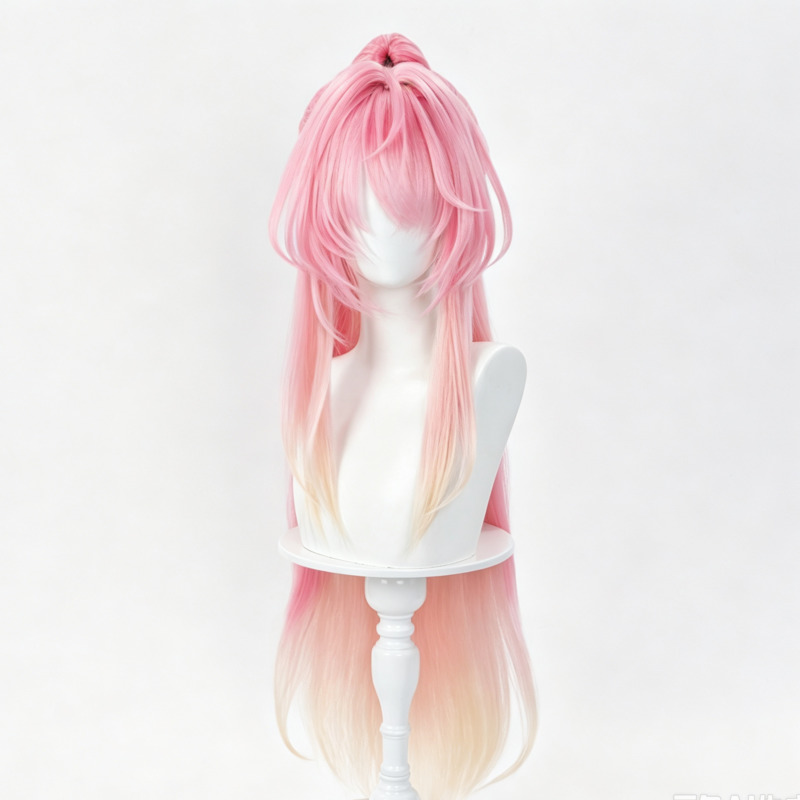 Anime Cosplay Pink - Parrucca Aemeath Wuthering Waves Coda di